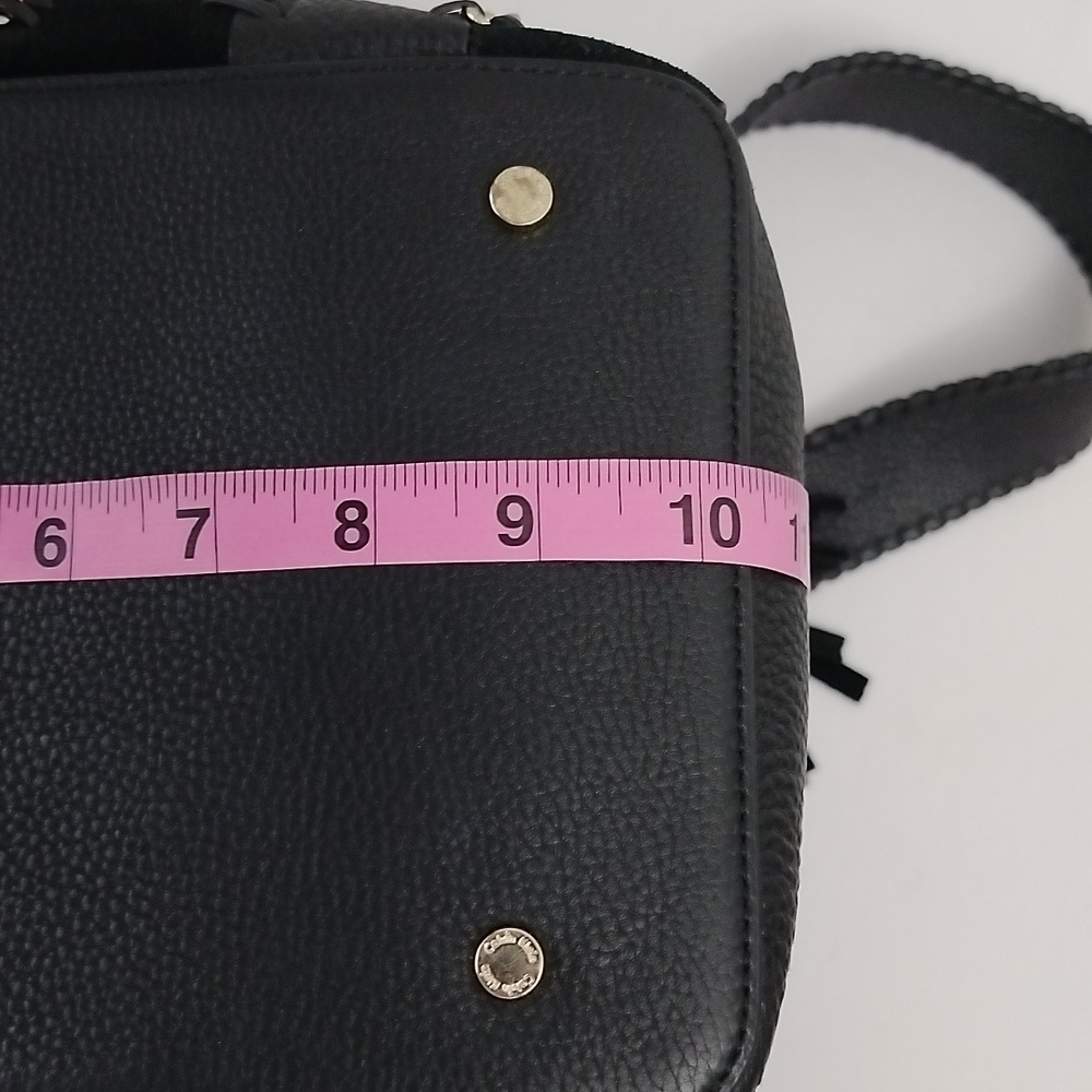 Calvin Klein L-Lynn Leather Fringe Chainlink Whipstitch Women's Hobo Handbag NWT - Picture 15 of 16